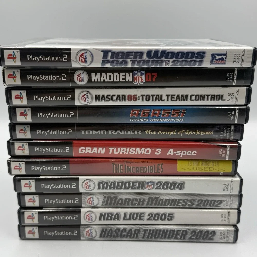 Sony PlayStation 2 PS2 Games Lot of 11 Madden NASCAR Tomb Raider Gran Turismo